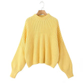 Yellow Loose Dropped Shoulder Sweater